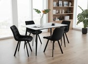 Noela Jedálenský set CERAMON 140 biely + 4x stolička BELLA čierna