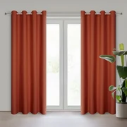 ZÁVES NA KRÚŽKOCH RITA 140X250 CM TEHLOVÁ