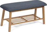 Noela Bambusová lavica s látkovým poťahom BENCA šedá