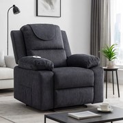 Elektrické masážne kreslo s mechanizmom vstávania antracitová plochá tkanina