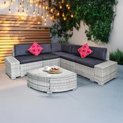 Rohová ratanová súprava Avenberg AZURE - šedá / čierna