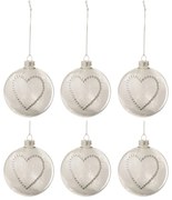 6ks dúhová vianočná sklenená ozdoba s korunkou a pierkami - Ø 8 cm