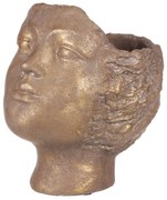 Betónový obal na kvetináč hlava, medená, pr. 14 cm, 18 x 14 x 19 cm