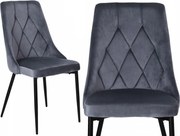 Čalúnená stolička LINCOLN zamat sivá