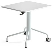 Výškovo nastaviteľný stôl ARISE, 600x700 mm, laminát - biela, biela