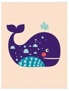 Detský obrázok 24x29 cm Whale - Wallity
