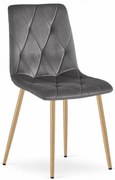 Jedálenská stolička LIBRA zamatová tmavosivá / drevené nohy