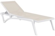 PACIFIC záhradné lehátko white/taupe