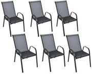 Záhradné kreslá TAVERNO set 6 ks, čierne