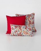 Sada 3 dekoračných vankúšov Red Popy Flower