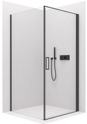 Cerano Porte, 1-krídlový sprchovací kút 90x100 cm, 8mm číre sklo, čierny profil, CER-CER-413582