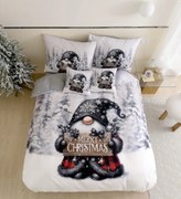 3 dielne 3D obliečky Polycotton Vianočné Gnome čierny 200x140cm+90x70cm TiaHome