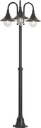 Klasická vonkajšia lampa čierna 200 cm 3-svetlá IP44 - Daphne