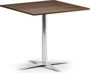 Konferenčný stolík AURA, 60x60 cm, chróm podnož, orech