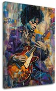 Obraz Jimi Hendrix - Gitara v plameňoch | 100% originál domaľovaný akrylom