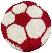Ayyildiz, Kusový koberec Fun 6001 red, 100x100 (priemer) kruh, červená, detská izba