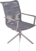 Sivá kovová záhradná stolička Rubiera – Garden Pleasure