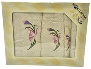 Darčekové balenie 3 kusov osušky 70x140cm a uterákov 50x100cm, 30x50cm Krémové TiaHome