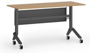 Mobilný stôl PRIMO MOVE, 140x60 cm, čierna podnož, buk