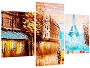 Obraz - Daždivého počasia a Eiffelovej veže (90x60 cm)