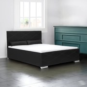 Čalúnená posteľ s úložným priestorom a matracom KRE 160 x 200 cm Čierna