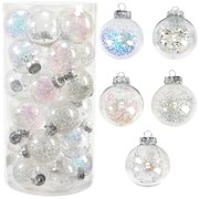 Sada vianočných baniek BOMBKI 30 ks mix druhov viacfarebná