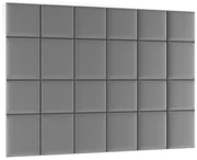 Set 24 čalúnených panelov Quadra 240x180 cm (sivá). Vlastná spoľahlivá doprava až k Vám domov. 1052018