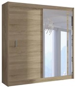 Šatní skriňa so zrkadlom SABRINA 180x215 cm dub sonoma