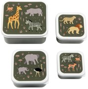 A Little Lovely Company - súprava štyroch desiatových škatuliek - zvieratá zo savany