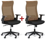 Kancelárska stolička HARPER 1+1 ZADARMO, hnedá