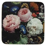 6ks pevné korkové podtácky s kvetmi Jan Davidsz - 10 * 10 * 0,4 cm