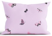 Bavlnená obliečka na vankúš Renforcé 50 × 70 cm - Motýlikovia ružové