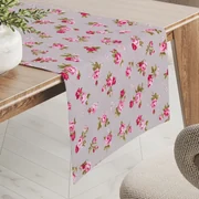 Biante Bavlnený behúň na stôl Sandra SA-343 Ružové ružičky na sivom 20x120 cm