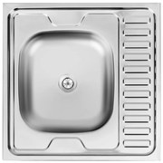 Kuchinox 60, 1-komorový nerezový drez s krátkym odkvapkávačom 600x600x160 mm, oceľová, LAV-SK6_013T