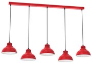 Luster na lanku SVEN 5xE27/15W/230V červená