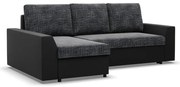Rohová rozkladacia sedačka LUGO popolová / čierna