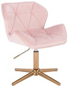 LuxuryForm DESIGN Stolička MILANO VELUR na zlatom kríži - svetlo ružová