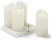 LED akumulátorové sviečky z pravého vosku, 4 ks