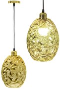 Toolight - Sklenená závesná lampa APP565-1CP 1xE27 60W, zlatá, OSW-08752