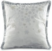 VIANOČNÁ DEKORAČNÁ OBLIEČKA NA VANKÚŠ HOLLY 45X45 CM BIELA