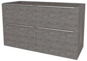Mereo Mailo, kúpeľňová skrinka 121 cm, chróm madlo, Multidecor, Betón tmavosivý, MER-CN593SBET2