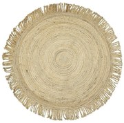 Prírodné jutové koberec so strapcami - Ø120 * 1cm