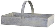 Dekoračný plechový zinkový antik box podnos s rukoväťou - 54*32*10 cm