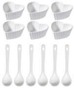 Sada porcelánových misiek Heart, 12 dielov