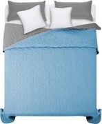 Tutumi Diamante, obojstranný prešívaný prehoz na posteľ 220x240 cm, svetlá šedá-modrá, NAZ-00715