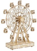 Robotime Drevené 3D mechanické puzzle Hracia skrinka Ruské koleso 232 ks