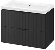 Cersanit Tirso, závesná umývadlová skrinka 794x447x572 mm + keramické umývadlo, čierna matná, S801-587