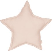 Ľanový vankúš hviezda púdrovo ružová 50 cm
