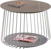 Konferenčný stolík Riva, kov/cappuccino sklo%