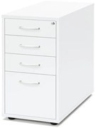 Kancelársky kontajner FLEXUS, 4 zásuvky, 720x400x800 mm, biely